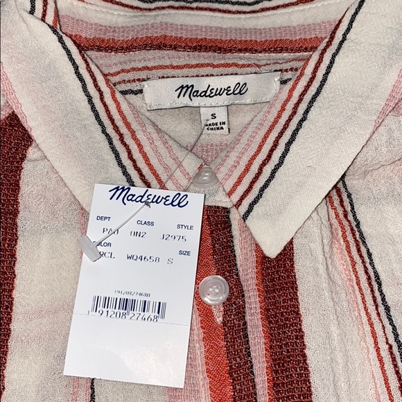 NWT Madewell Central Shirt in Albee Stripe - Picture 6 of 6